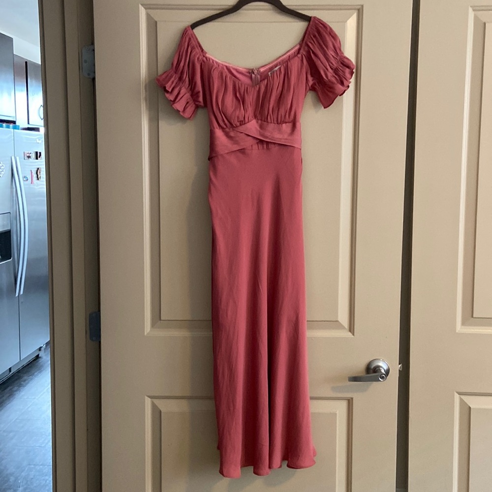 Pink satin dress